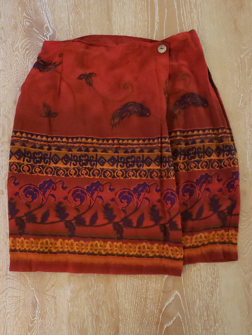 Women's Red Printed Skirt